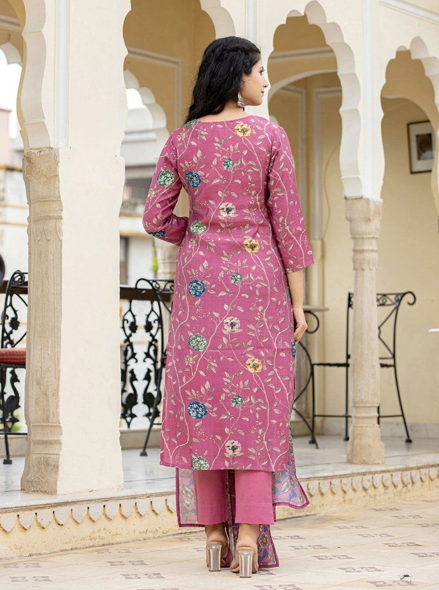 Floral Printed Kurta Pant Set with Dupatta – A Perfect Blend of Elegance and Comfort - swadeshsouq.com