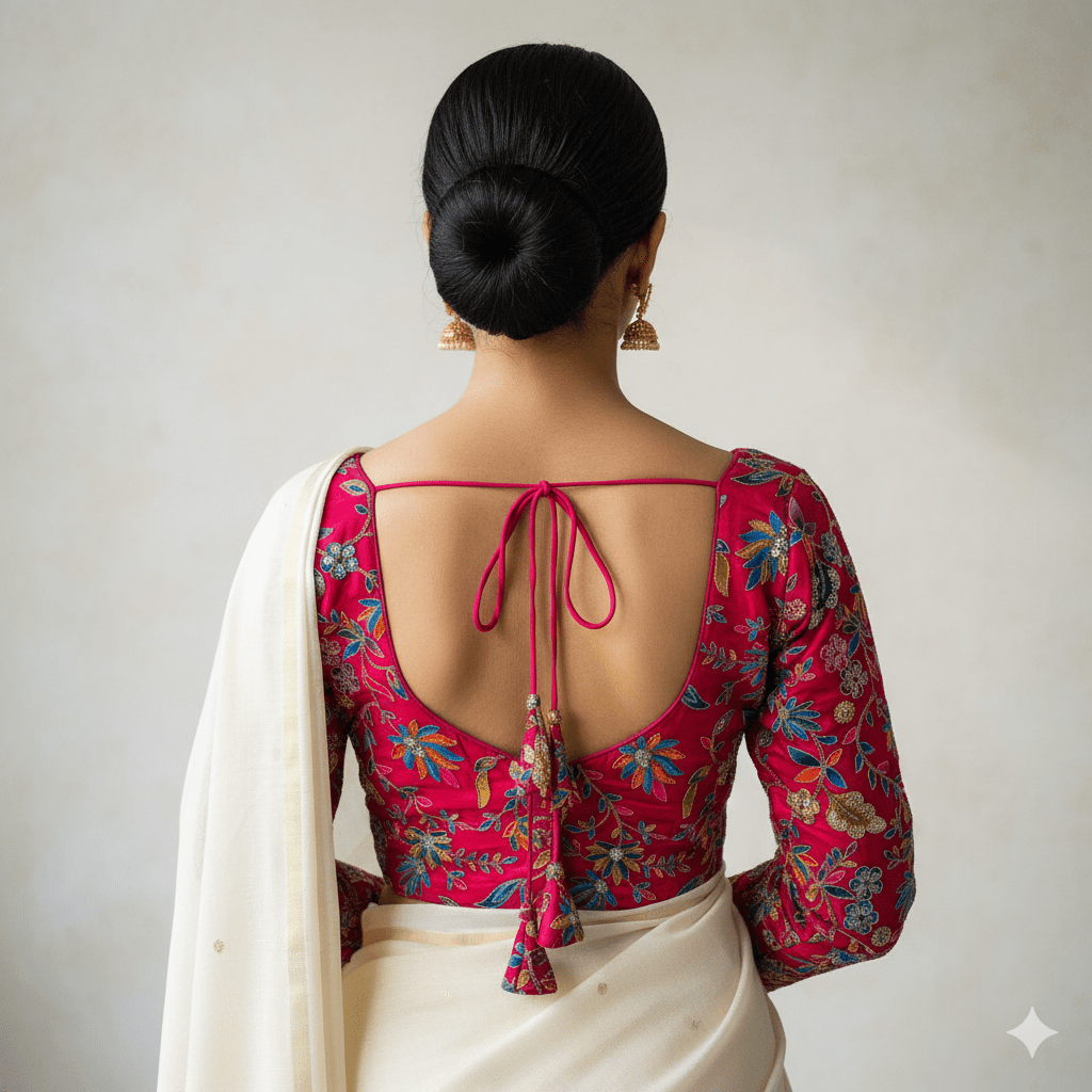 Luxury Pink Pure Crepe Blouse with Multicolour Appliqué & Sequins – Full Sleeves, Party Wear - swadeshsouq.com