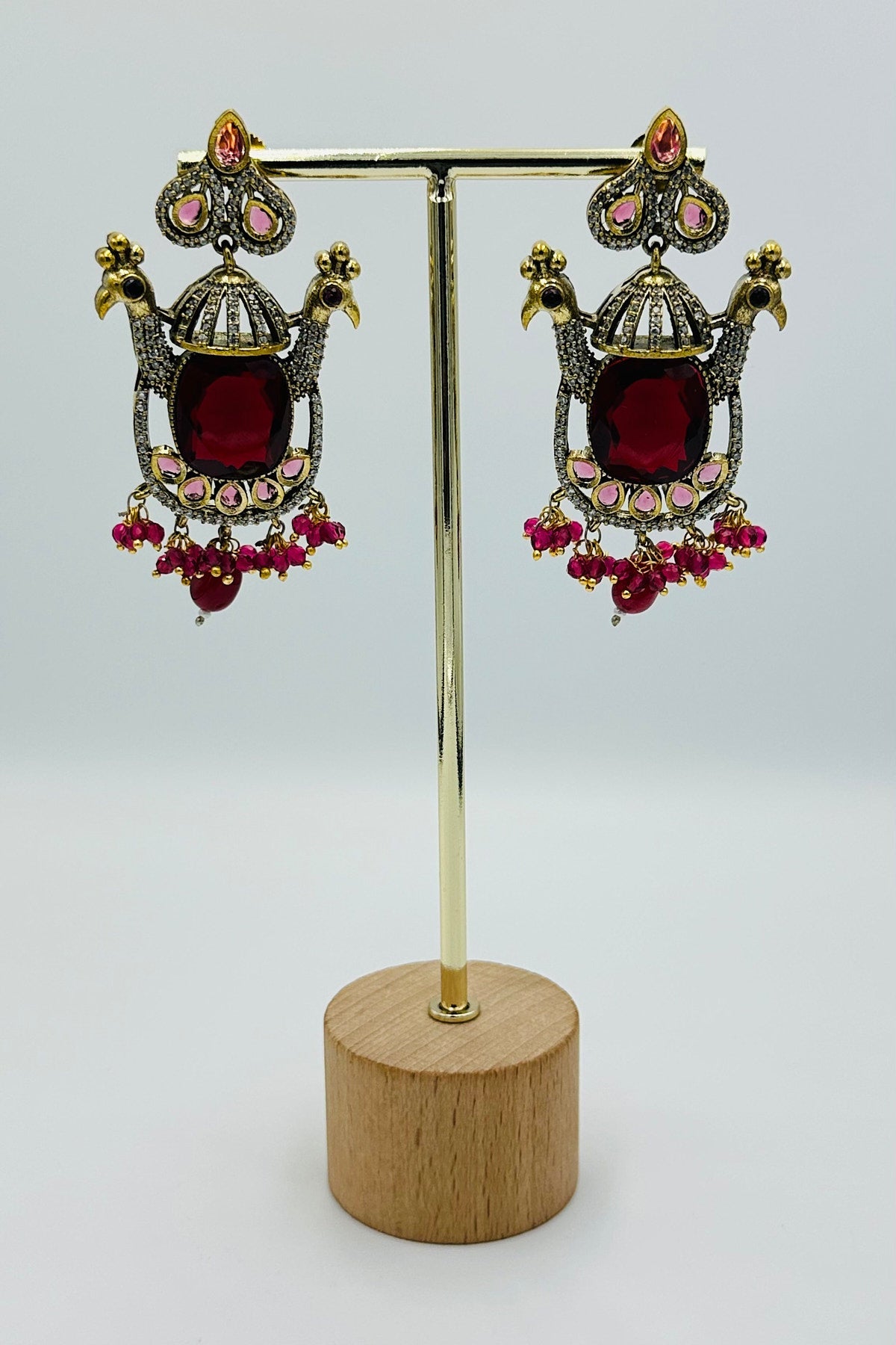 Emerald Eclat: Brass Brilliance in CZ and Gemstone Fusion - swadeshsouq.com