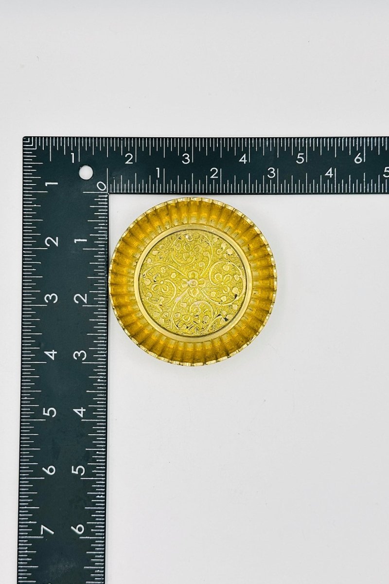 Exquisite Brass Plate with Intricate Blossom Design - swadeshsouq.com