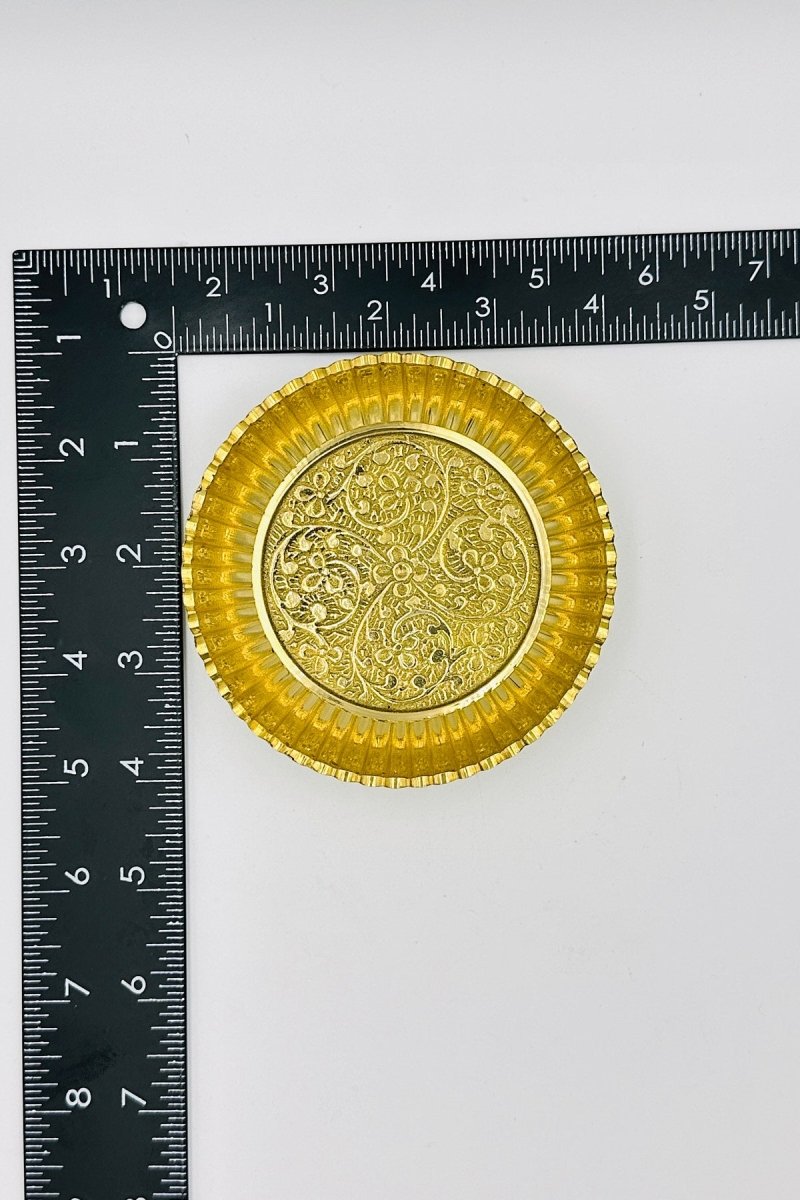 Exquisite Brass Plate with Intricate Blossom Design - swadeshsouq.com