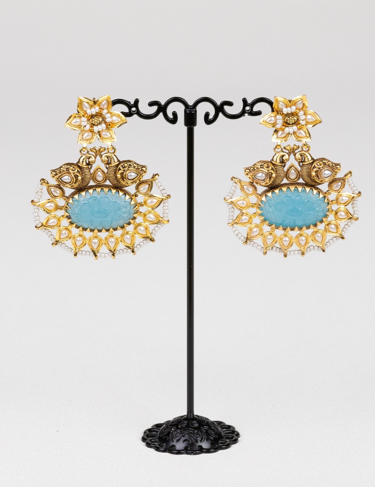 Floral Jadau Chandbalis: A Tapestry of Stones, Pearls, and Artistry - swadeshsouq.com
