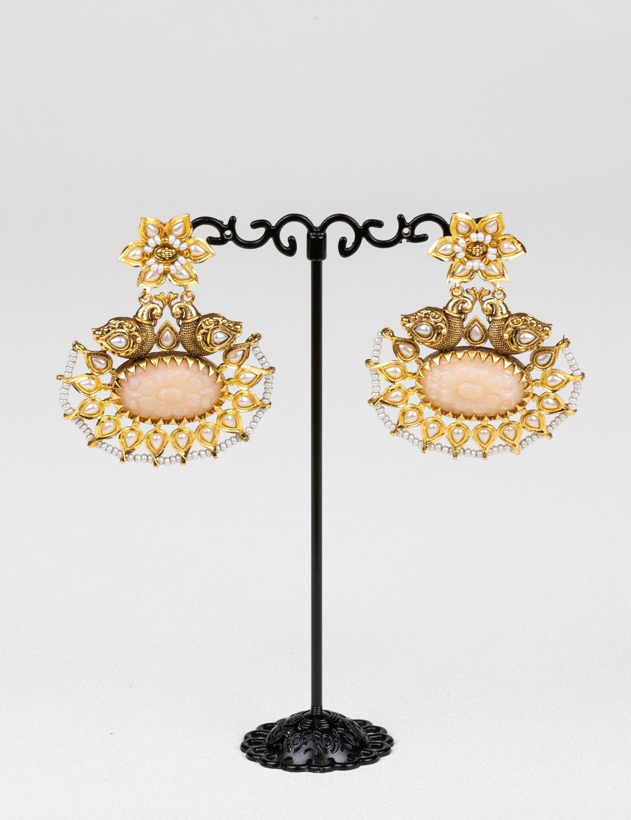 Floral Jadau Chandbalis: A Tapestry of Stones, Pearls, and Artistry - swadeshsouq.com