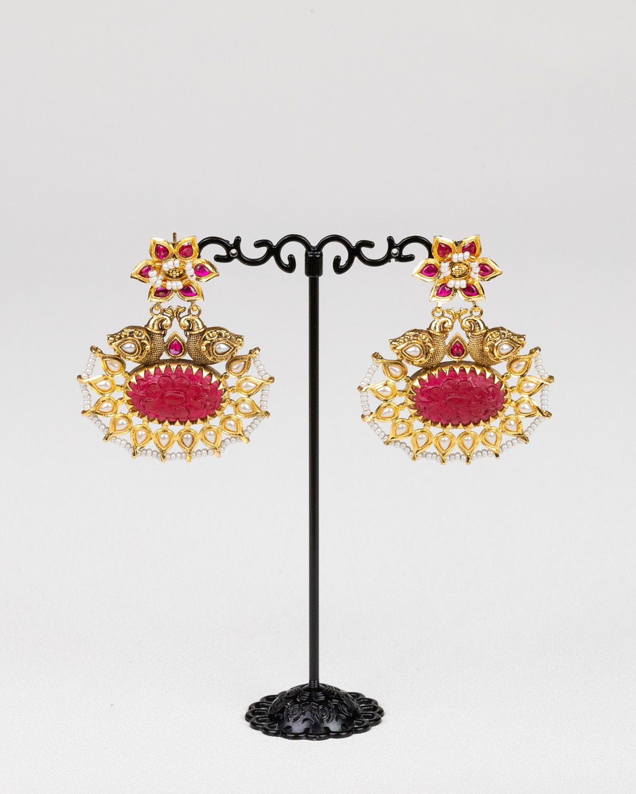 Floral Jadau Chandbalis: A Tapestry of Stones, Pearls, and Artistry - swadeshsouq.com