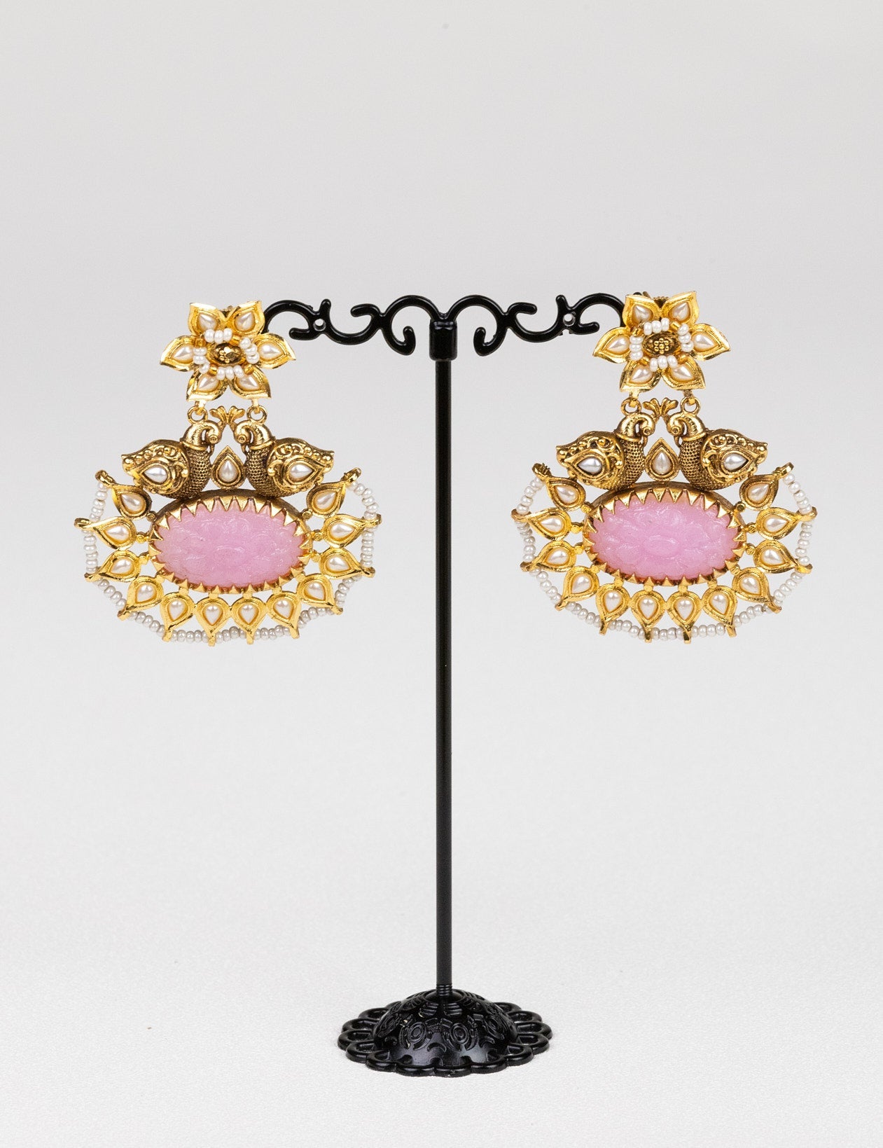 Floral Jadau Chandbalis: A Tapestry of Stones, Pearls, and Artistry - swadeshsouq.com