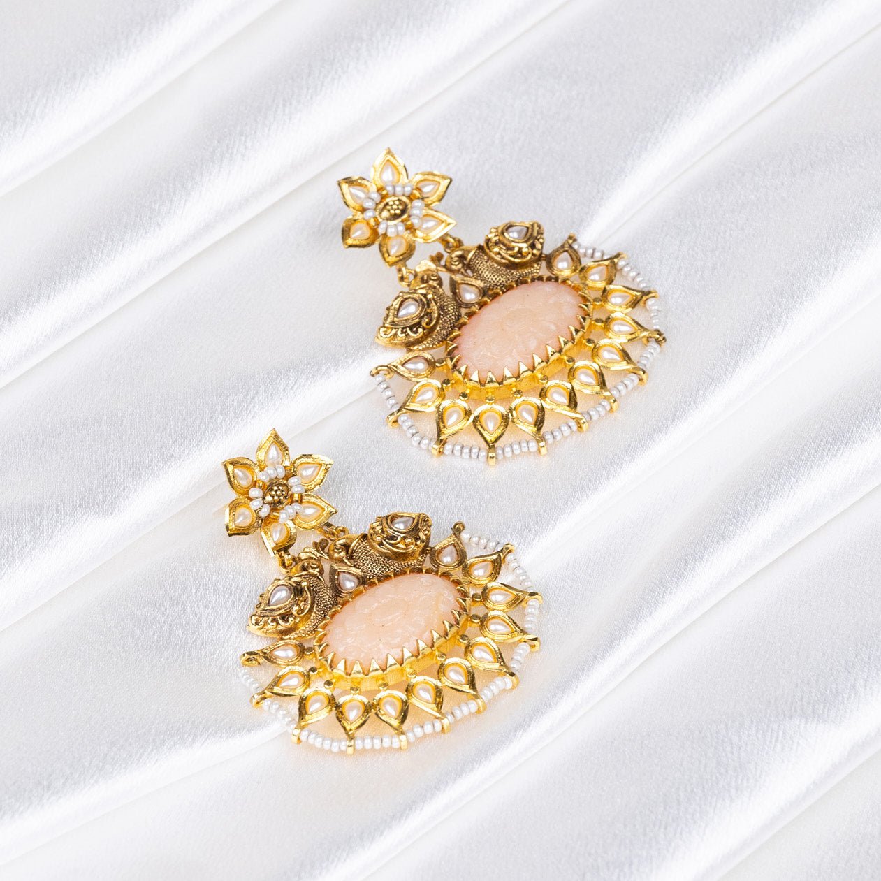 Floral Jadau Chandbalis: A Tapestry of Stones, Pearls, and Artistry - swadeshsouq.com