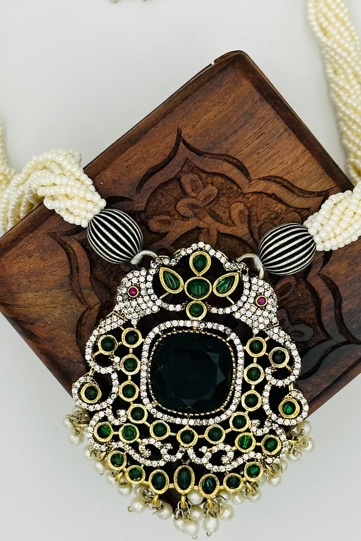 Pearl Mala Set with Silver Majesty - swadeshsouq.com