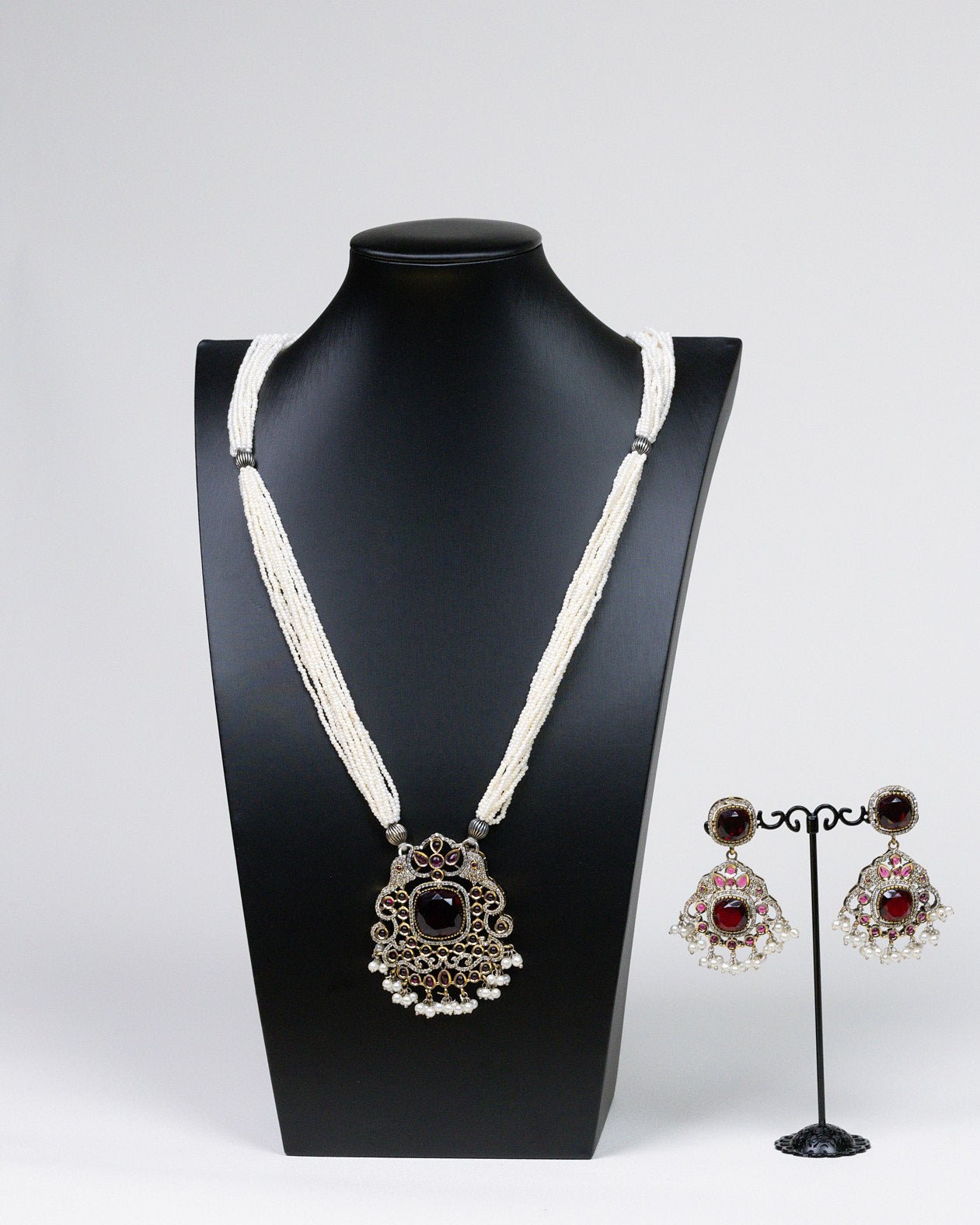 Pearl Mala Set with Silver Majesty - swadeshsouq.com