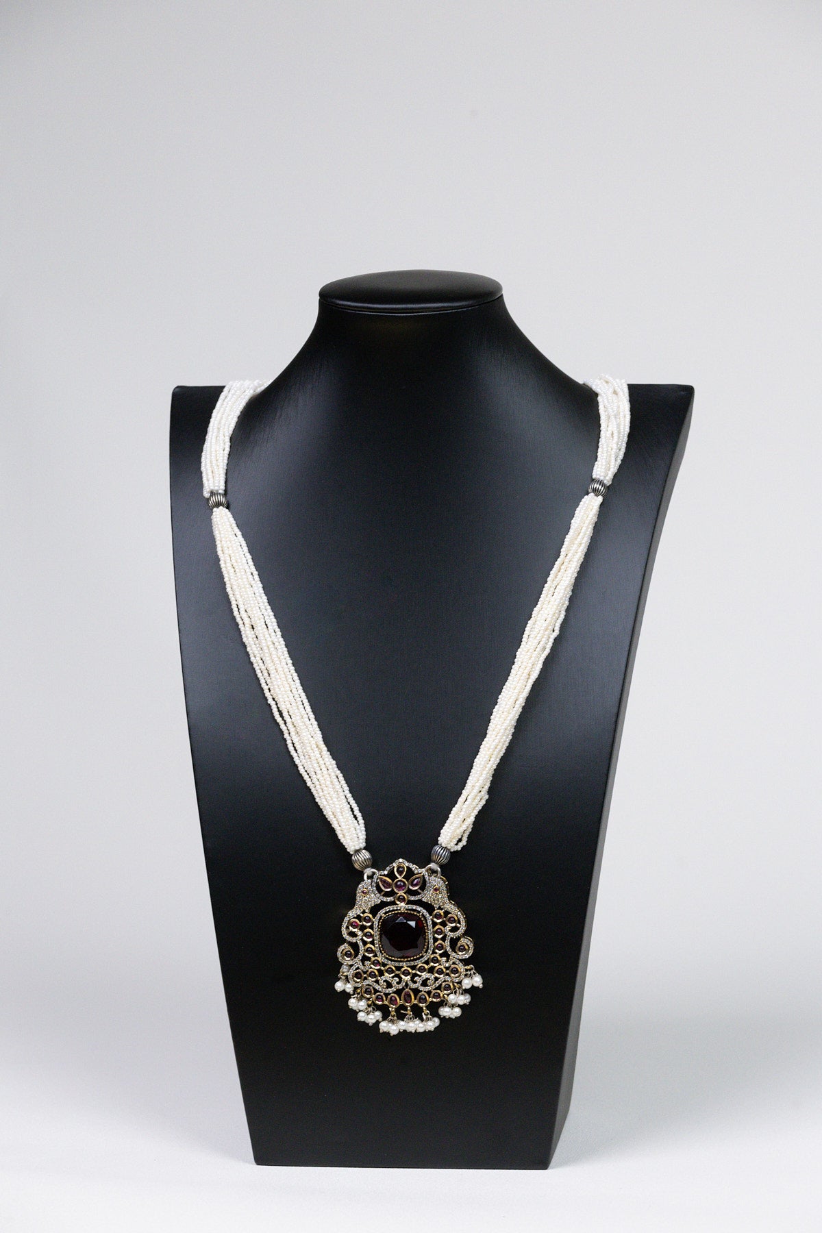 Pearl Mala Set with Silver Majesty - swadeshsouq.com