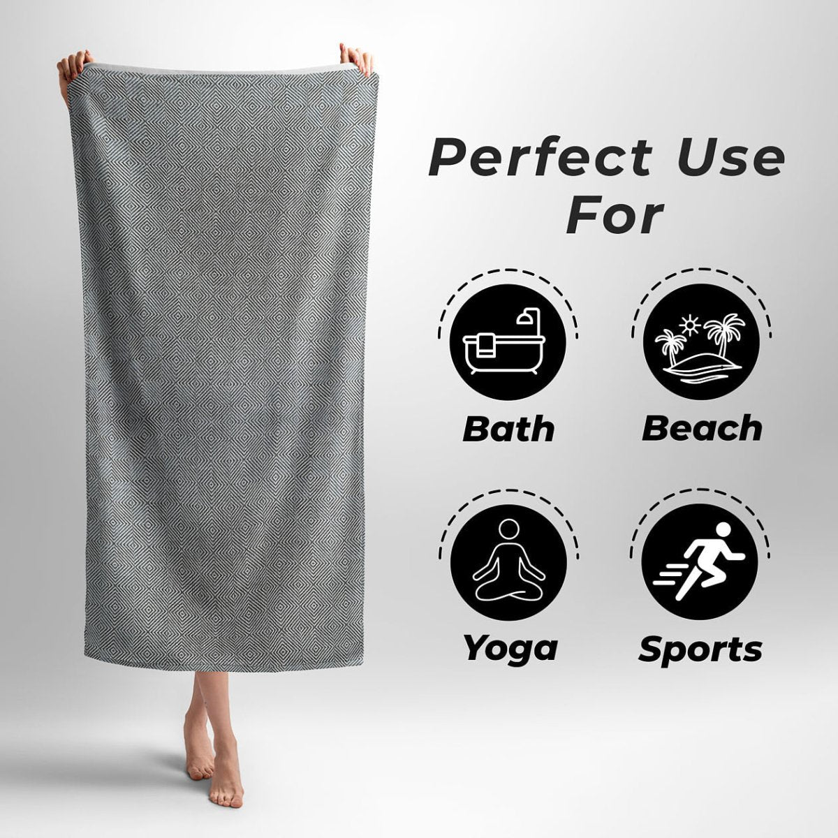 100% PURE COTTON TOWELS – Daily Use Bath Towels – Absorbent Quick Drying Towels – Luxurious & Comfortable Extra Soft Towels – Stylish & Colorful Bathroom Towels Large Size - swadeshsouq.com