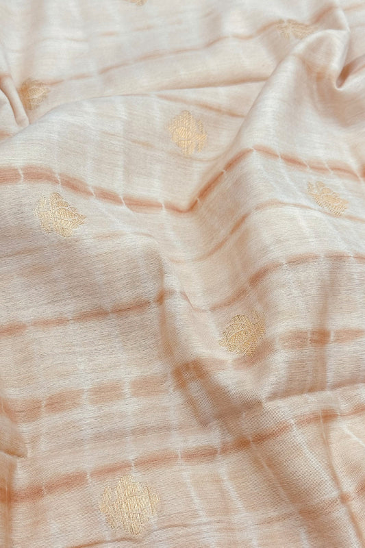 Beige Shibori Dyed Chanderi Silk Dupatta