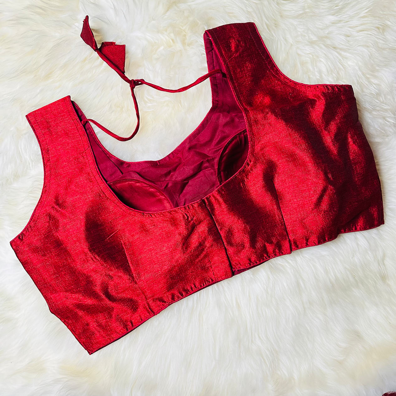Deep Maroon Silk Blouse – Plus Size Perfect Fit (38 to 44) – Classic & Graceful