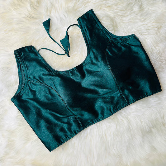 Emerald Green Silk Blouse – Plus Size Perfect Fit (38 to 44) – Vibrant & Classy