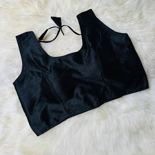 Classic Black Silk Blouse – Plus Size Perfect Fit (38 to 44) – Elegant & Versatile
