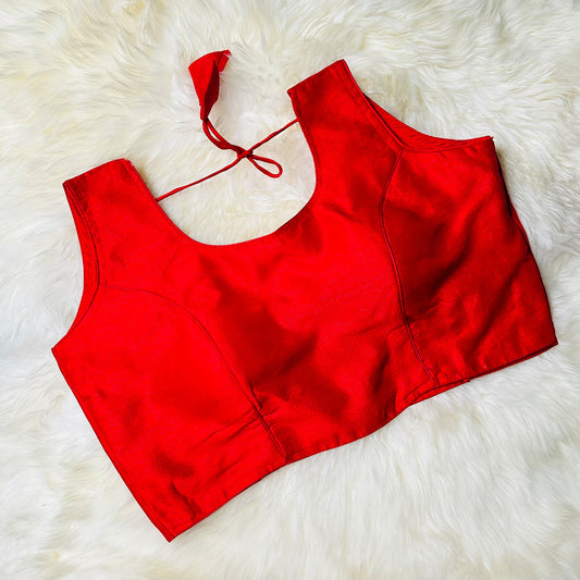 Bold Red Silk Blouse – Plus Size Perfect Fit (38 to 44) – Vibrant & Timeless