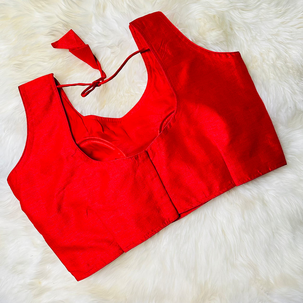 Bold Red Silk Blouse – Plus Size Perfect Fit (38 to 44) – Vibrant & Timeless