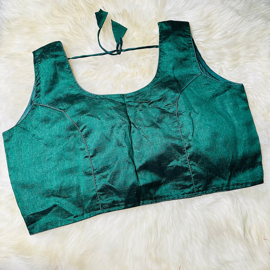 Fresh Green Extra Large Silk Blouse – Unpadded, Fits Up to 48