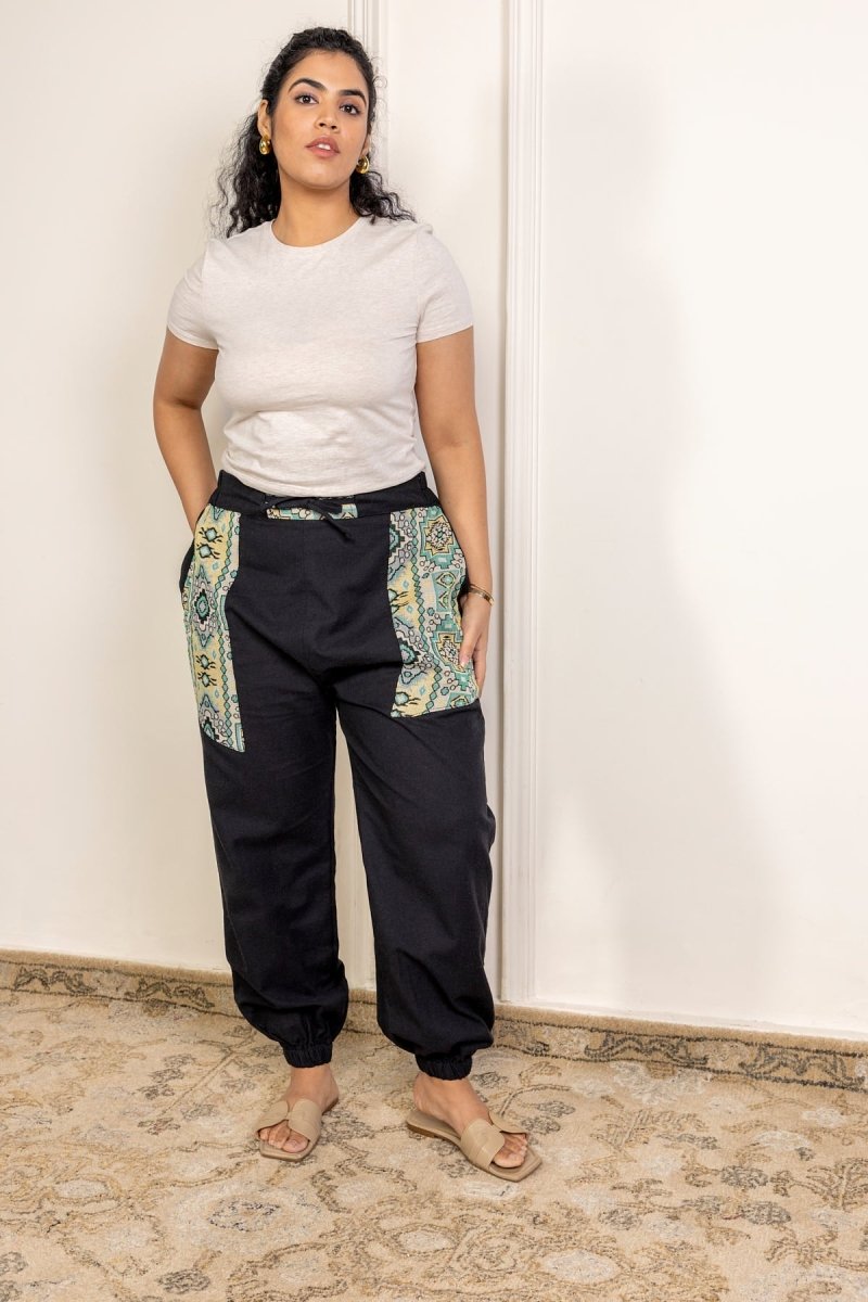 Black Pure Cotton Hoppers Pants – Free Size, Regular Fit Everyday Lounge Wear - swadeshsouq.com