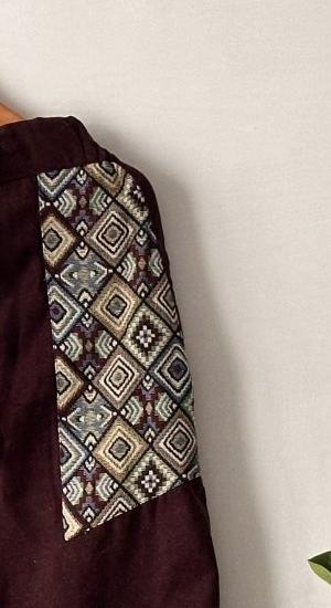 Bohemian Patchwork Joggers | Maroon - swadeshsouq.com