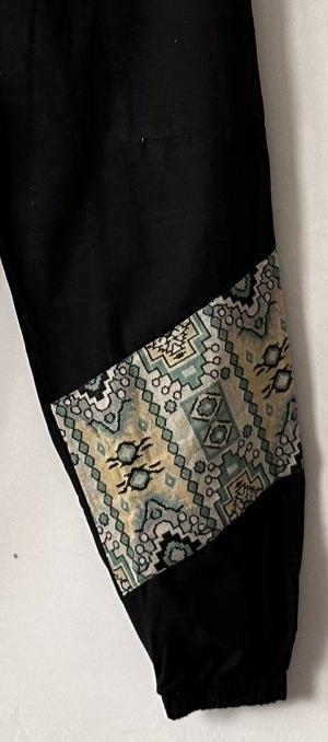 Bohemian Patchwork Joggers | Yoga Wear | Black - swadeshsouq.com