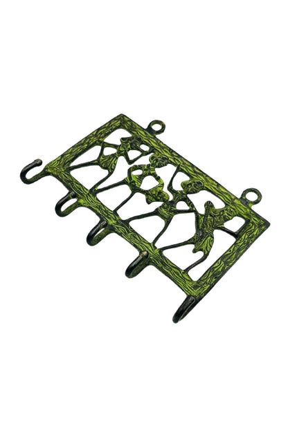 Brass Key Hanger with Artistic Design and Black Finish - swadeshsouq.com