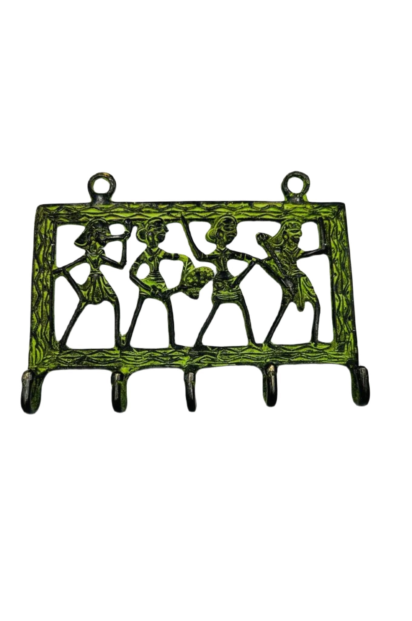 Brass Key Hanger with Artistic Design and Black Finish - swadeshsouq.com