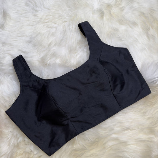 Classic Black Silk Blouse - swadeshsouq.com