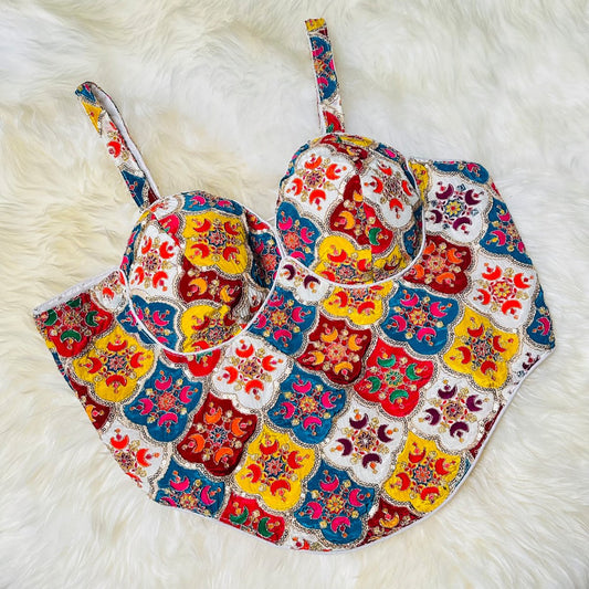 Elegant Multi - Color Viscose Crepe Blouse with Sequins Embroidery – Sleeveless (Size 32 - 40) - swadeshsouq.com