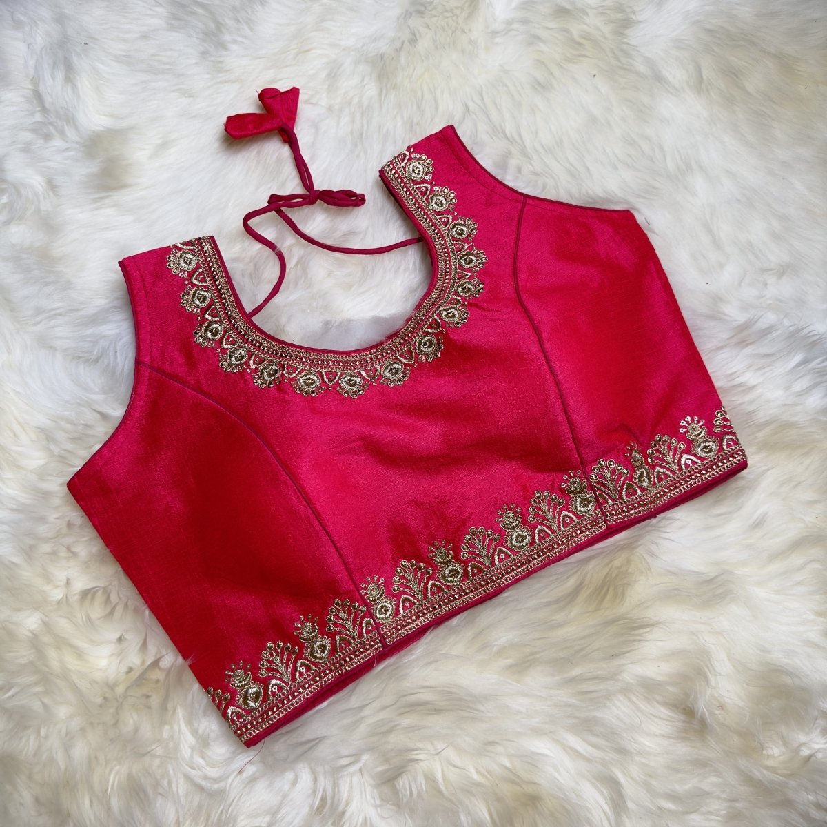 Elegant Pink Blouse with Intricate Embroidery - Perfect for Special Occasions - swadeshsouq.com