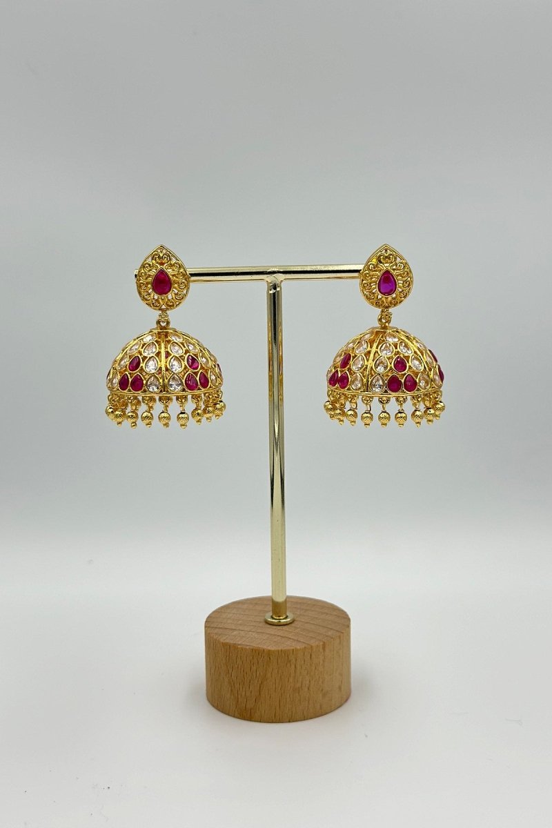 Exquisite Collection of Dome Jhumka Earrings with Intricate Detailing - swadeshsouq.com