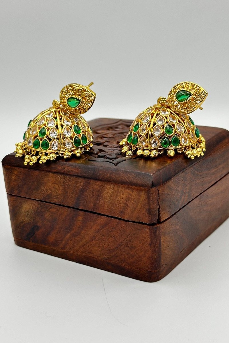 Exquisite Collection of Dome Jhumka Earrings with Intricate Detailing - swadeshsouq.com