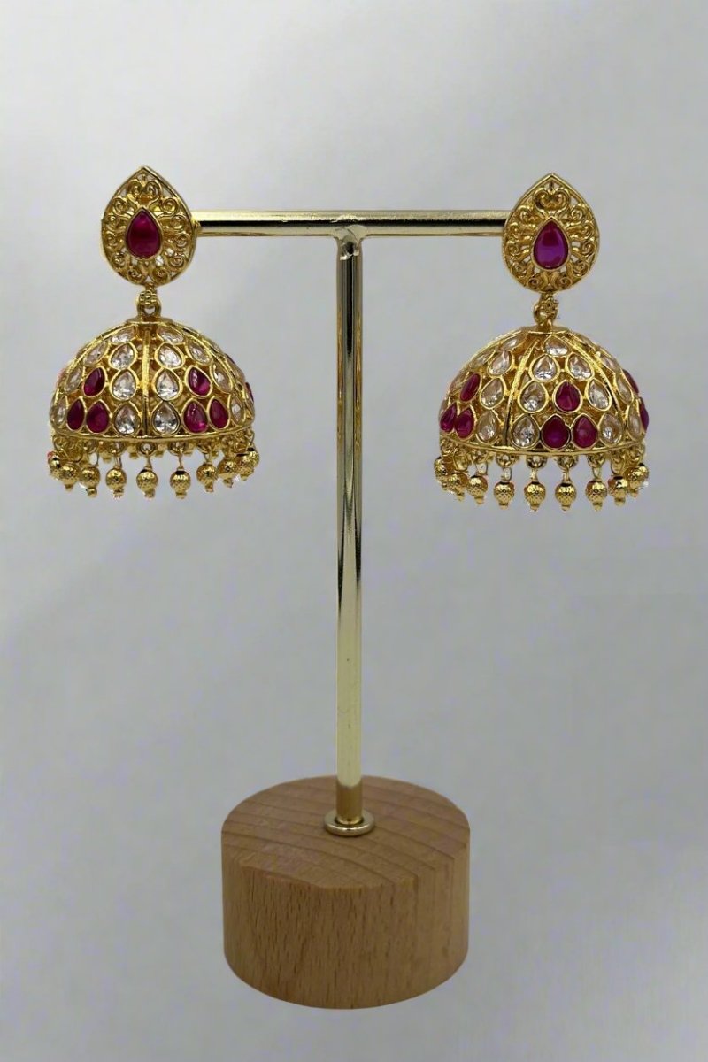 Exquisite Collection of Dome Jhumka Earrings with Intricate Detailing - swadeshsouq.com