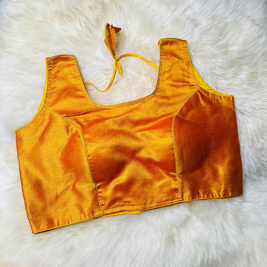 Golden Yellow Silk Blouse – Plus Size Perfect Fit (38 to 44) – Rich & Radiant - swadeshsouq.com