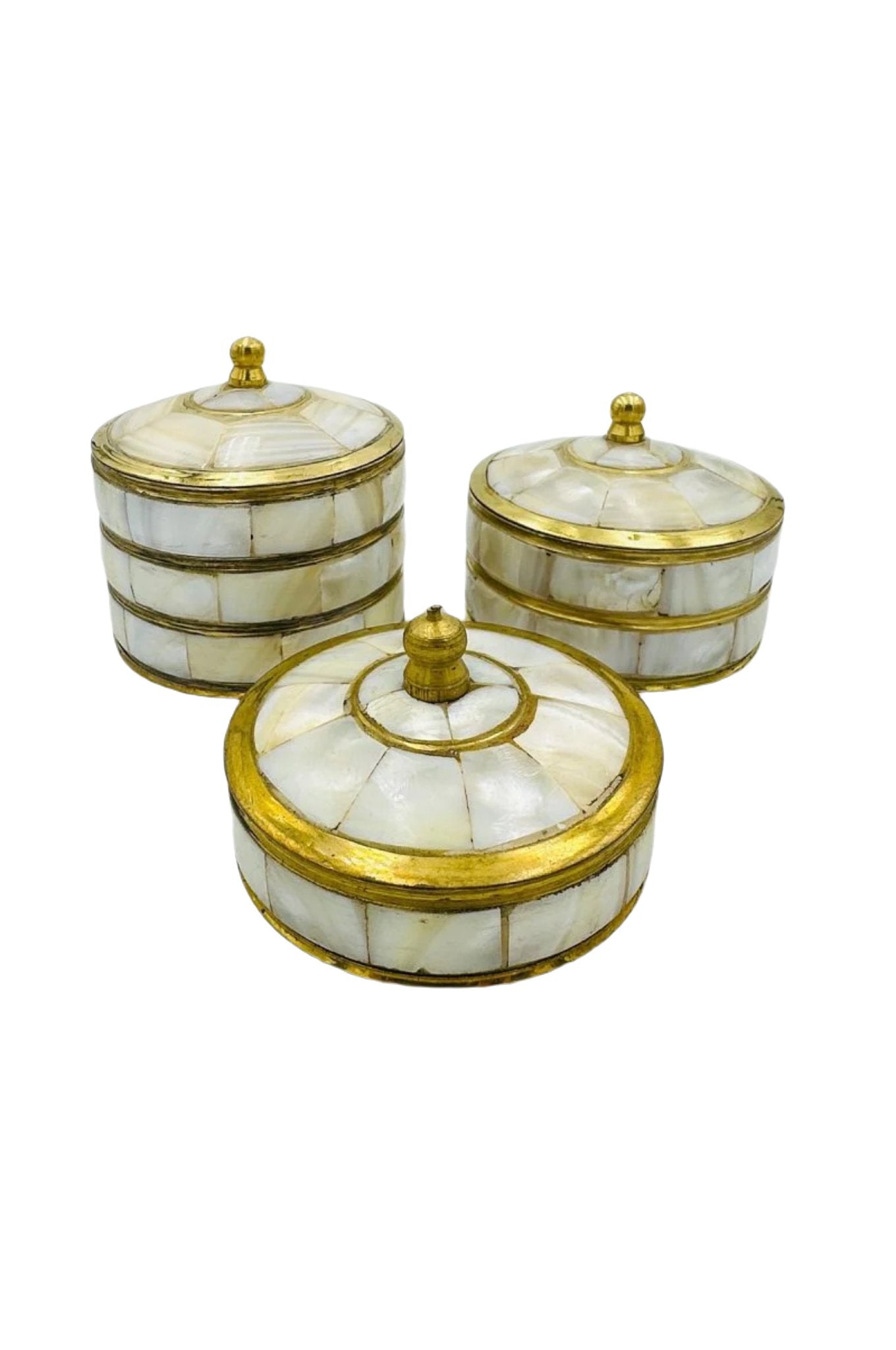 Luxurious Brass Box with Marble Finish - Perfect for Gifting (set of 3) - swadeshsouq.com