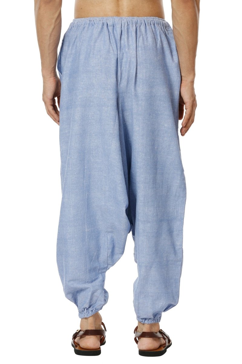 One Size Men's Eco-Friendly Cotton Harem Pants | Fits Waist Size 28 to 36 Inches | Lavender - swadeshsouq.com