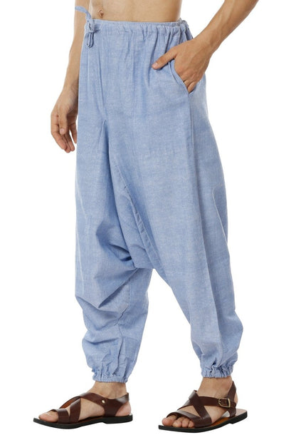 One Size Men's Eco-Friendly Cotton Harem Pants | Fits Waist Size 28 to 36 Inches | Lavender - swadeshsouq.com