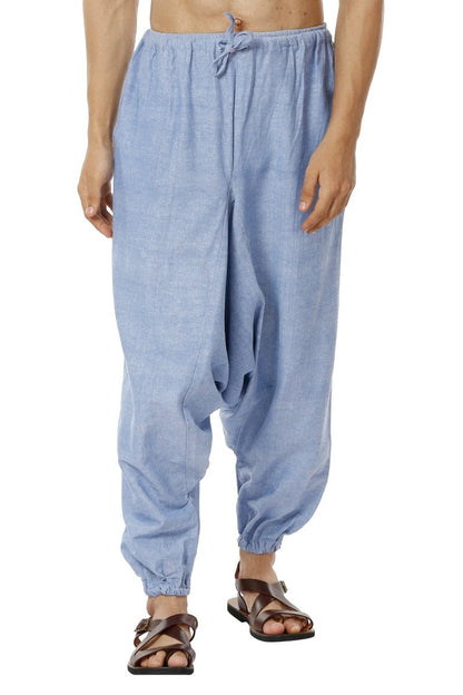 One Size Men's Eco-Friendly Cotton Harem Pants | Fits Waist Size 28 to 36 Inches | Lavender - swadeshsouq.com