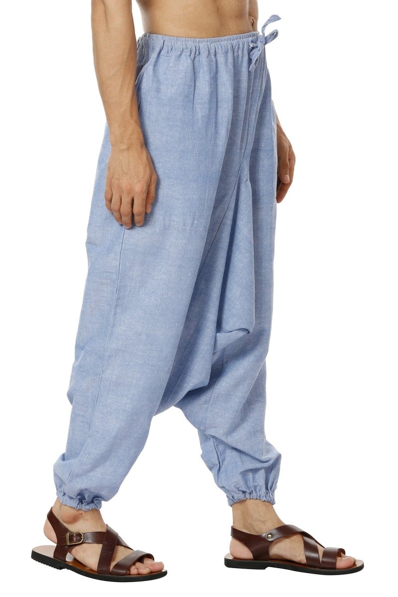 One Size Men's Eco-Friendly Cotton Harem Pants | Fits Waist Size 28 to 36 Inches | Lavender - swadeshsouq.com