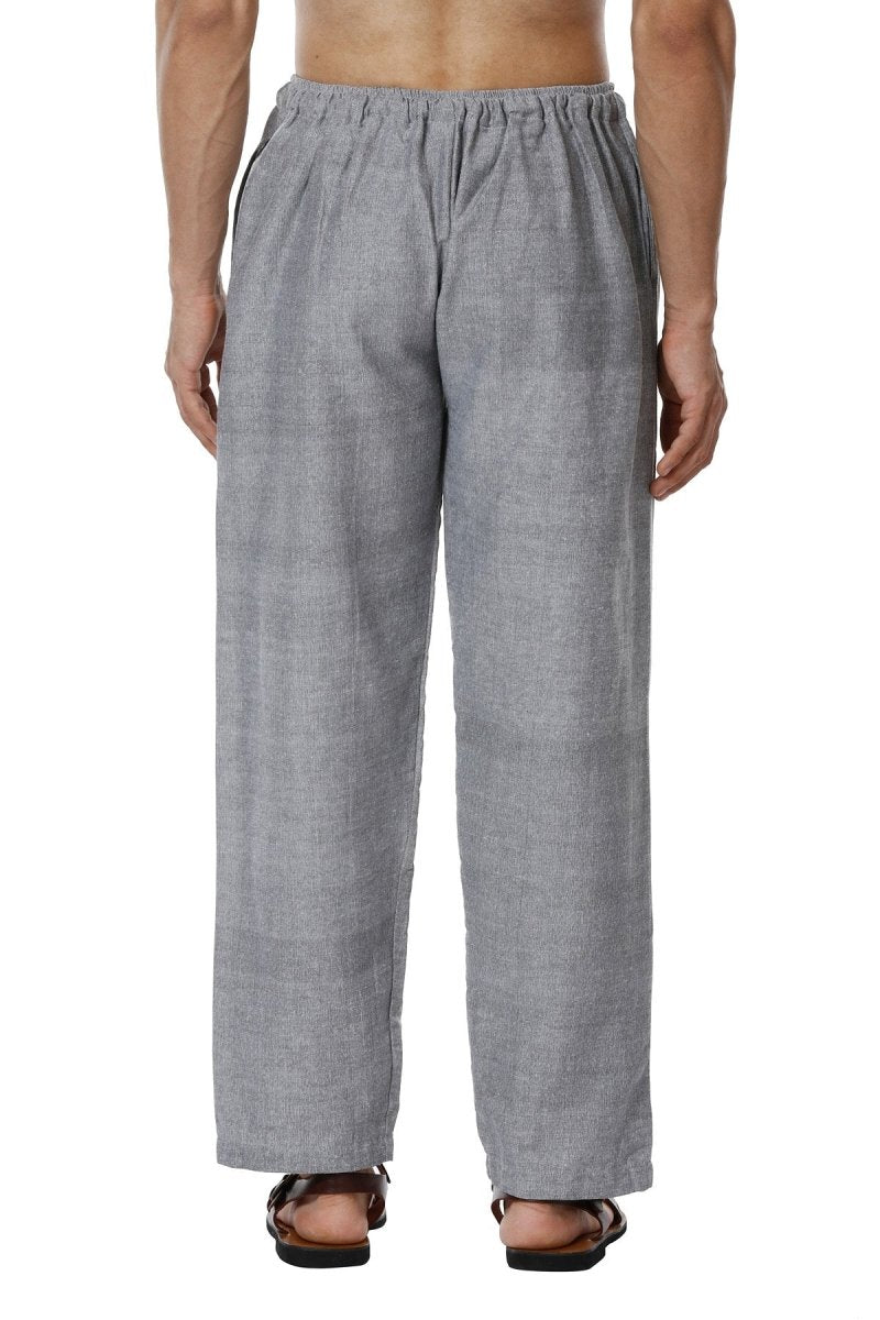 One Size Men's Eco-Friendly Cotton Pyjama | Fits Waist Size 28 to 36 Inches | Grey - swadeshsouq.com