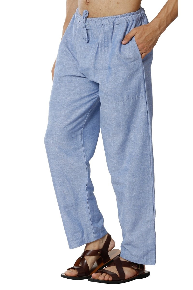 One Size Men's Eco-Friendly Cotton Pyjama | Fits Waist Size 28 to 36 Inches | Lavender - swadeshsouq.com