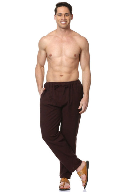 One Size Men's Eco-Friendly Cotton Pyjama | Fits Waist Size 28 to 36 Inches | Maroon - swadeshsouq.com