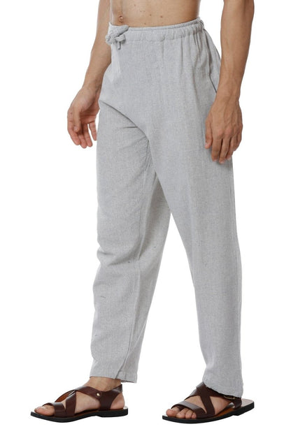 One Size Men's Eco-Friendly Cotton Pyjama | Fits Waist Size 28 to 36 Inches | Melange Grey - swadeshsouq.com