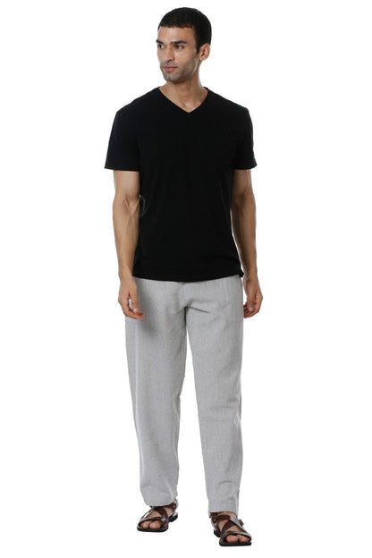 One Size Men's Eco-Friendly Cotton Pyjama | Fits Waist Size 28 to 36 Inches | Melange Grey - swadeshsouq.com