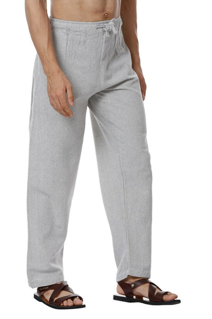 One Size Men's Eco-Friendly Cotton Pyjama | Fits Waist Size 28 to 36 Inches | Melange Grey - swadeshsouq.com