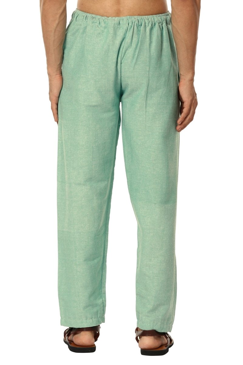 One Size Men's Eco-Friendly Cotton Pyjama | Fits Waist Size 28 to 36 Inches | Sea Green - swadeshsouq.com