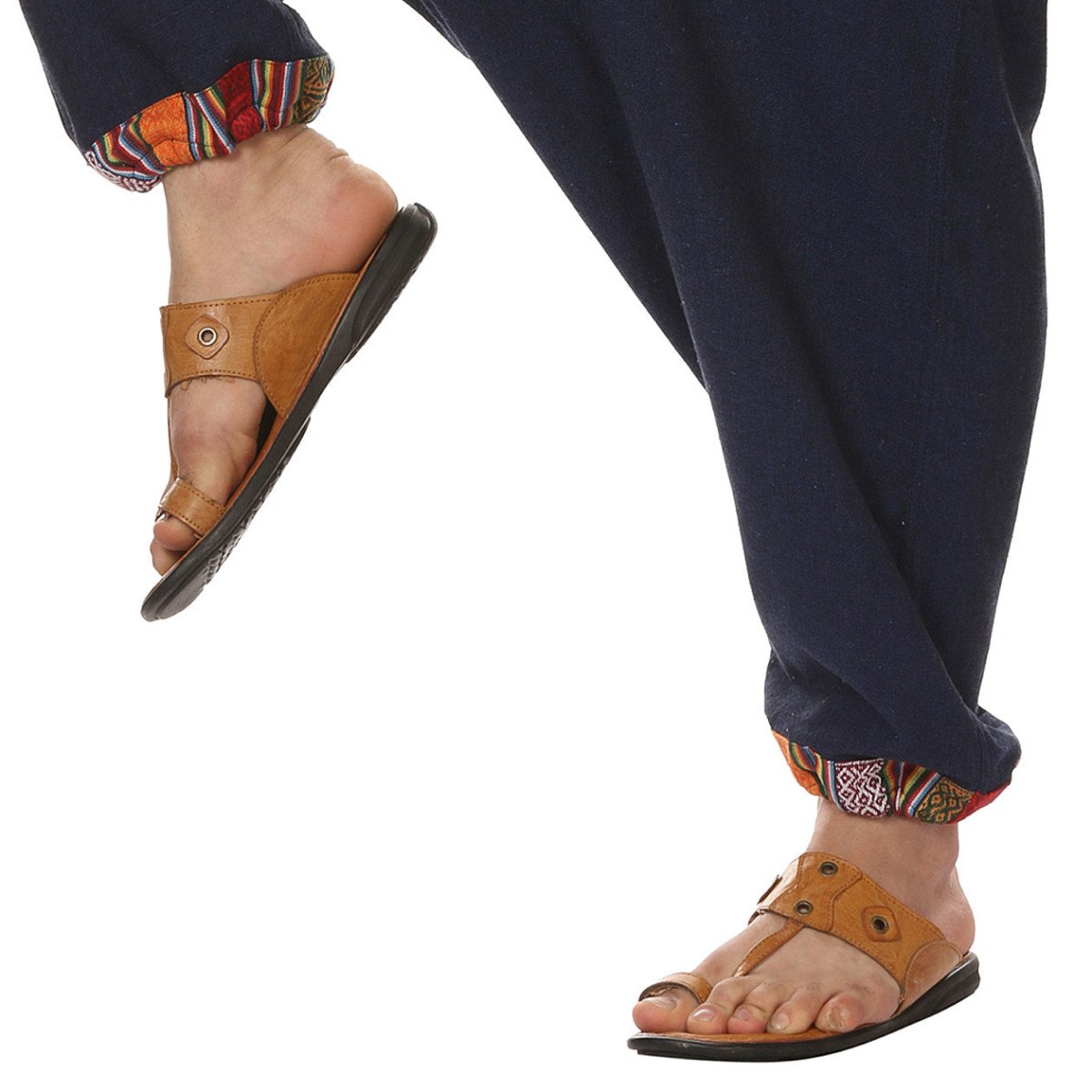 One Size Men's Eco-Friendly Cotton Tribal Harem Pants | Fits Waist Size 28 to 36 Inches | Blue - swadeshsouq.com