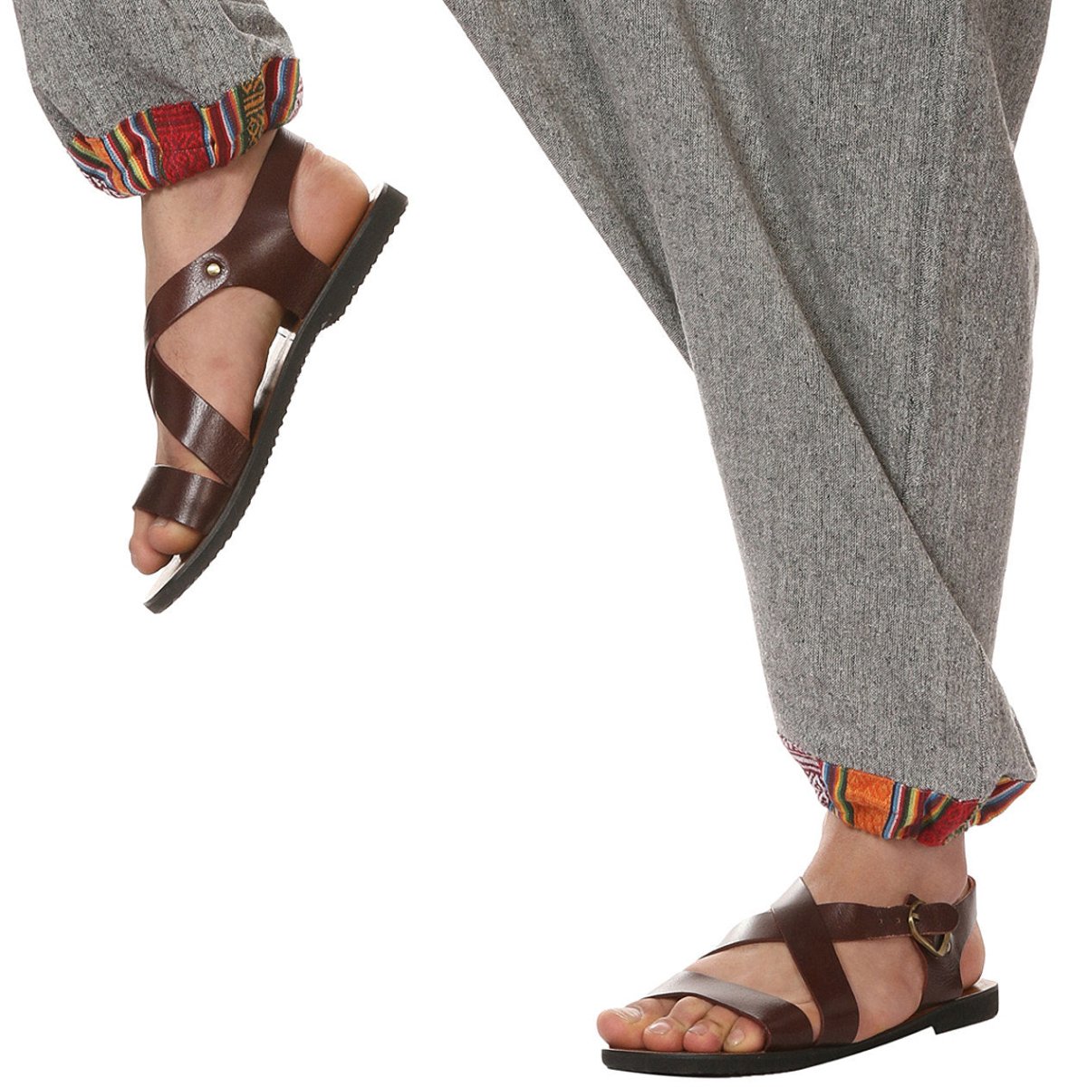 One Size Men's Eco-Friendly Cotton Tribal Harem Pants | Fits Waist Size 28 to 36 Inches | Grey - swadeshsouq.com