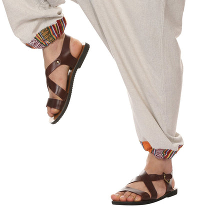 One Size Men's Eco-Friendly Cotton Tribal Harem Pants | Fits Waist Size 28 to 36 Inches | Melange Grey - swadeshsouq.com