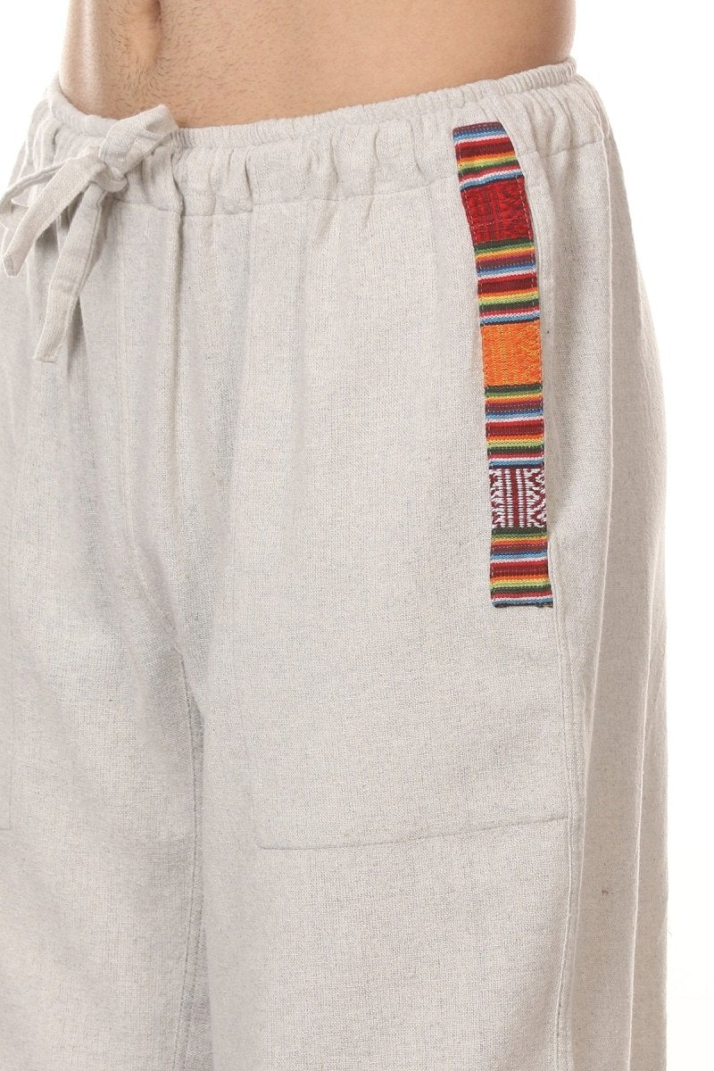 One Size Men's Eco-Friendly Cotton Tribal Harem Pants | Fits Waist Size 28 to 36 Inches | Melange Grey - swadeshsouq.com