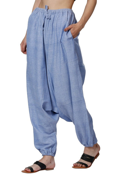 One Size Women's Eco - Friendly Cotton Harem Pants | Fits Waist Size 28 to 36 Inches | Lavender - swadeshsouq.com